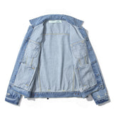 Arrow Denim Jacket Jean Coat Ow Graffiti Rendering Arrow Distressed Locomotive Men And Women Denim Jacket Coat Owt