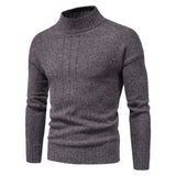 Men's Half-High Collar Slim-Fit Jumper Knitwear plus Size Fashion Casual Bottoming Shirt Men Pullover Sweaters