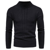 Men's Half-High Collar Slim-Fit Jumper Knitwear plus Size Fashion Casual Bottoming Shirt Men Pullover Sweaters