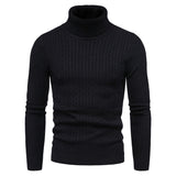 Men's Foreign Trade Men's Turtleneck Slim Fit Solid Color Pullover Sweater Knitwear Large Size Fashion Casual Bottoming Shirt Men Pullover Sweaters