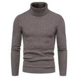 Men's Foreign Trade Men's Turtleneck Slim Fit Solid Color Pullover Sweater Knitwear Large Size Fashion Casual Bottoming Shirt Men Pullover Sweaters