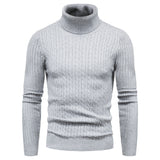 Men's Foreign Trade Men's Turtleneck Slim Fit Solid Color Pullover Sweater Knitwear Large Size Fashion Casual Bottoming Shirt Men Pullover Sweaters