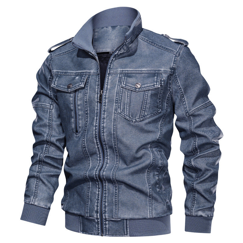 Men's PU Leather Coat Biker's Leather Men's Plus Size Coat Men's Pu Jacket