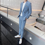 Mens Graduation Outfits Casual Suit Two-Piece Suit Men's plus Size Wedding Casual Best Man Slim Fit Business Suit Suit