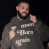 Kanye West Hip Hop Big Talker Kanye Letter Printed Pullover Hooded Sweater Men's Hoodie