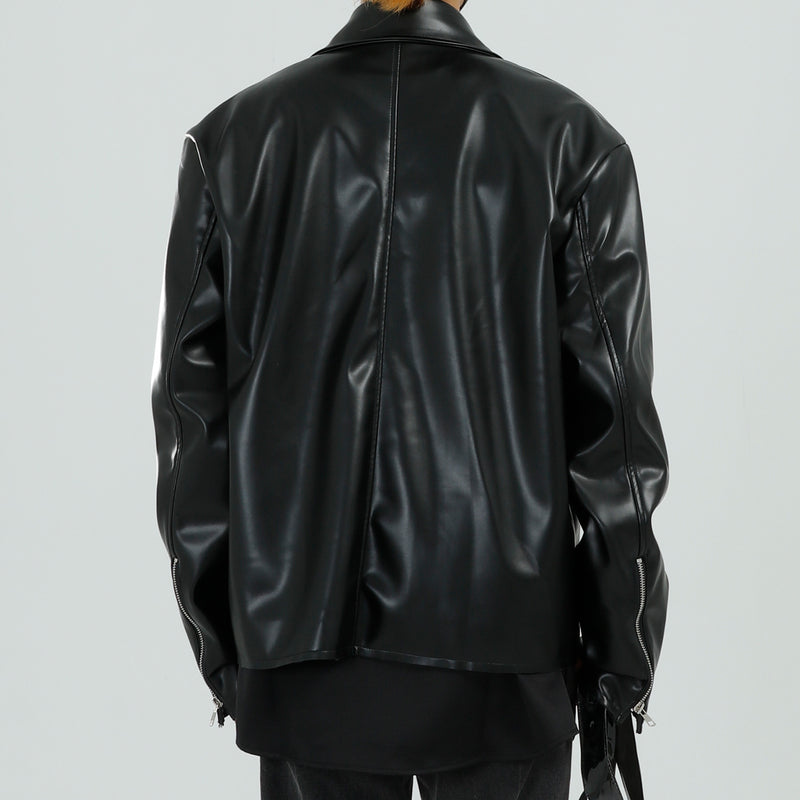 Autumn Loose Leather Coat Coat Jacket Men Pu Jacket