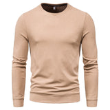 Men's Fall plus Size Men's round Neck Solid Color Pullover Sweatshirt Casual Jacket Men Winter Outfit