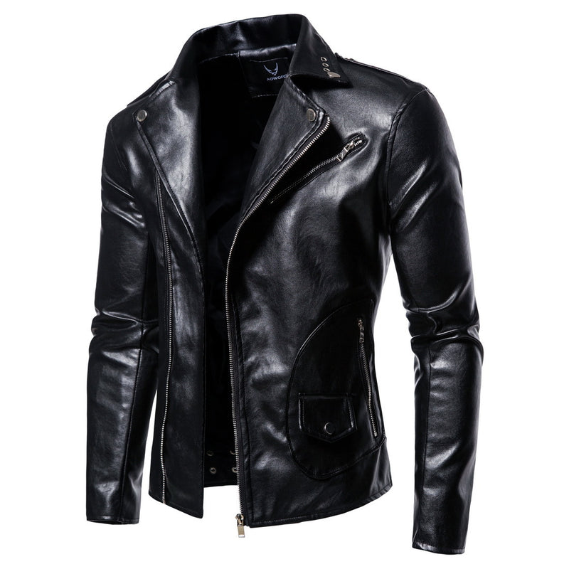 Men's Autumn New Large Size Men's Lapel Men's Motorcycle Leather Jacket PU Leather Jacket Coat Men Coat Men Winter Outfit