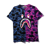 A Ape Print T Shirt Stitching Summer Camouflage Short Sleeve T-shirt