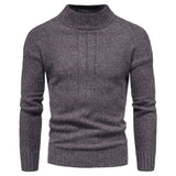 Men's Half-High Collar Slim-Fit Jumper Knitwear plus Size Fashion Casual Bottoming Shirt Men Pullover Sweaters