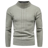 Men's Half-High Collar Slim-Fit Jumper Knitwear plus Size Fashion Casual Bottoming Shirt Men Pullover Sweaters