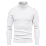 Men's Foreign Trade Men's Turtleneck Slim Fit Solid Color Pullover Sweater Knitwear Large Size Fashion Casual Bottoming Shirt Men Pullover Sweaters