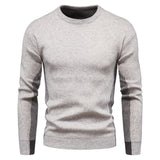 Men Pullover Sweater Autumn Foreign Trade Men's Knitwear round Neck Contrast Color Sweater Bottoming Shirt
