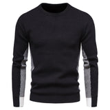 Men Pullover Sweater Autumn Foreign Trade Men's Knitwear round Neck Contrast Color Sweater Bottoming Shirt