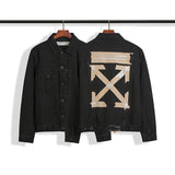 Arrow Denim Jacket Jean Coat Ow Tape Arrow Men And Women Couple Denim Jacket Coat Owt