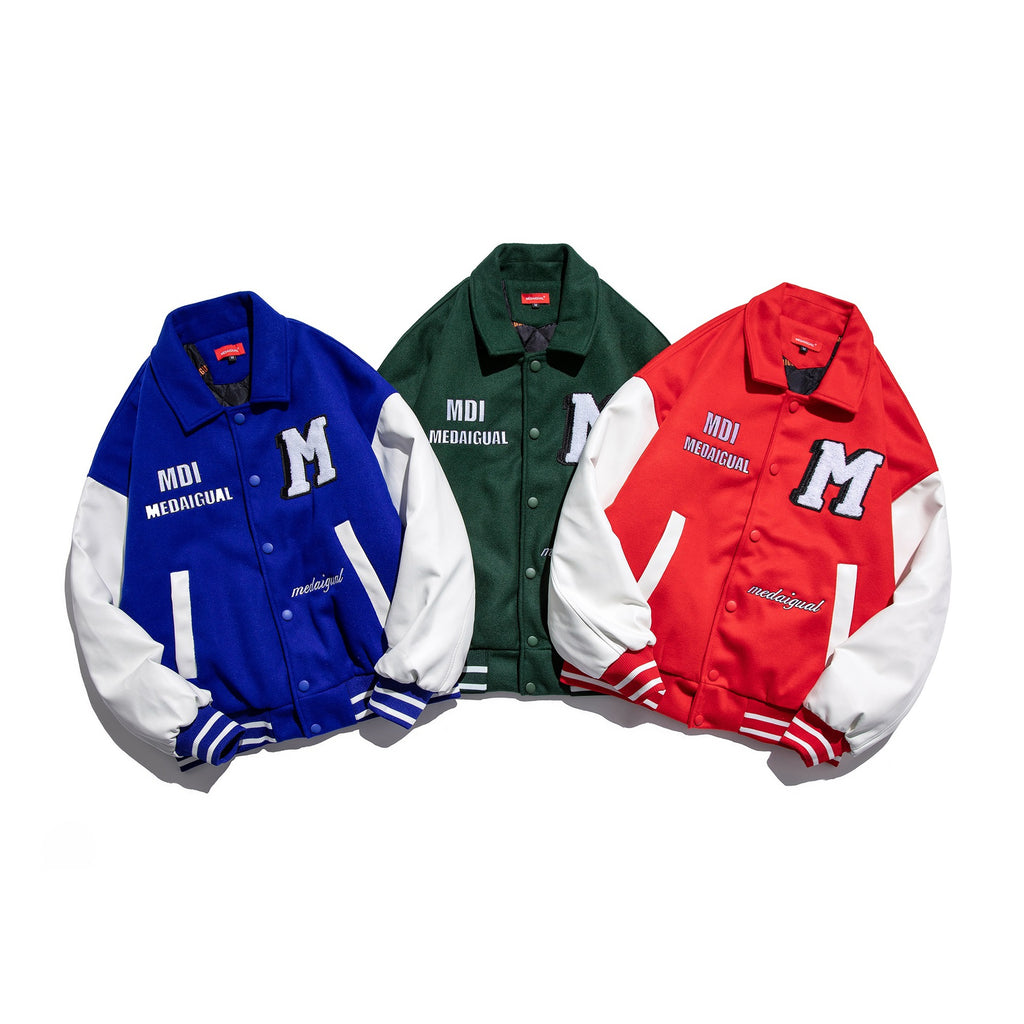 Varsity Jacket for Men Baseball Jackets Winter Men's Jackets Vintage Baseball Uniform Loose Thickening Keep Warm Jacket