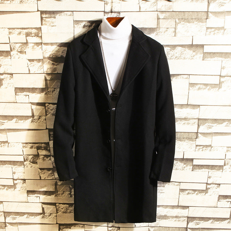 Men's Autumn and Winter Men's plus Size Coat Mid-Length Trench Coat Trendy Coat Men Coat Men Winter Outfit