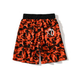 A Ape Print Shorts Trendy Brand Shark Ape Head Camouflage Red Shorts Beach Pants