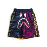 A Ape Print Shorts Stitching Shorts Boys Trend Personal Leisure Shorts Fifth Pants Multicolor Camouflage Color Matching Short Pants
