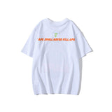 A Ape Print T Shirt Summer Camouflage Letters Short Sleeve T-shirt
