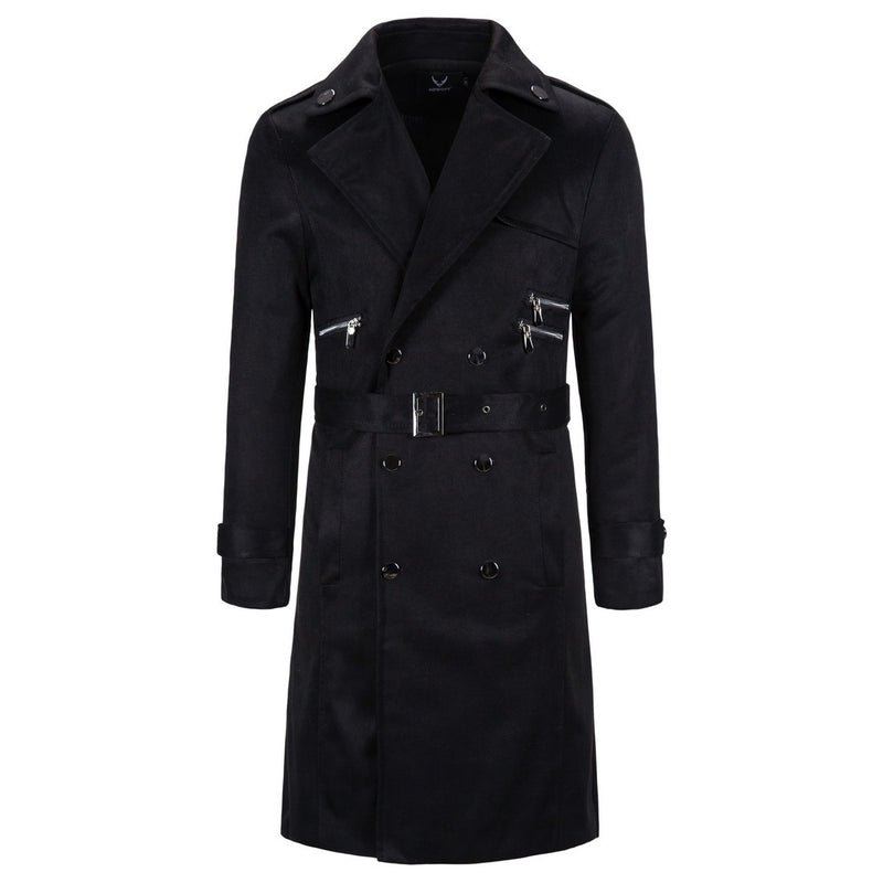 Men's Autumn Men's Casual Long Trench Coat Suede Coat Large Size Coat Men Coat Men Winter Outfit