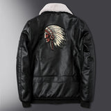 Urban Leather Jacket Lapel Fur Collar Motorcycle Clothing Pu Cotton-Padded Mid-Youth Leather Coat Men's Leather Jacket