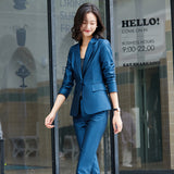 Women Pants Suit Uniform Designs Formal Style Office Lady Bussiness Attire Fall Fashion Business Attire Two Piece Set