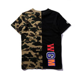 A Ape Print T Shirt Stitching Summer Camouflage Short Sleeve T-shirt