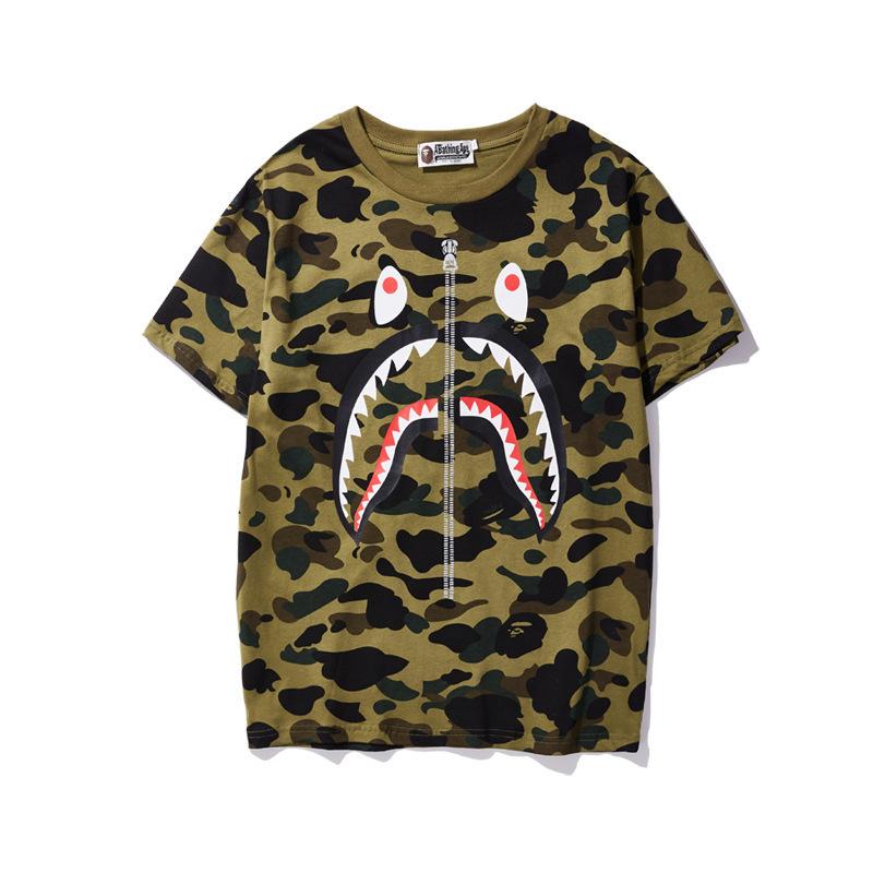 A Ape Print T Shirt Spring and Summer Short-Sleeved T-shirt Printed Men's and Women's Fashion All-Matching