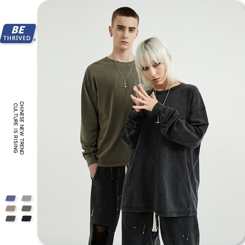 Fall Men's Clothing Vintage plus Size Coat Men's Clothing Vintage Long Sleeve T-shirt Men Sweatshirt