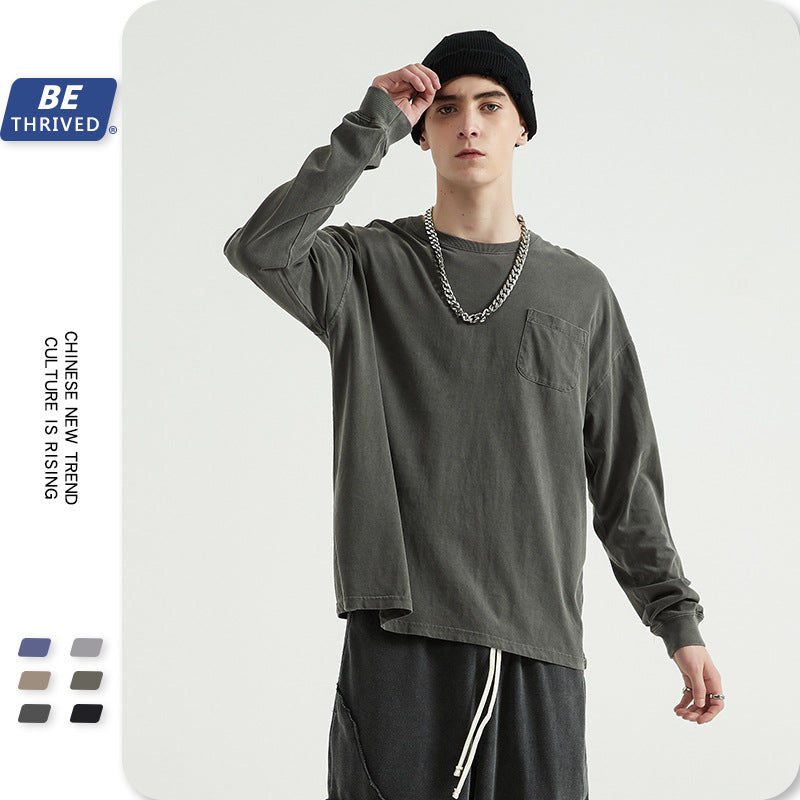 Fall Men's Clothing Vintage plus Size Coat Men's Clothing Vintage Long Sleeve T-shirt Men Sweatshirt