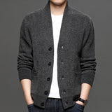 Top Men's Casual Long Sleeve Solid Color Coat Loose Oversized Knitted Cardigan Men Sweaters