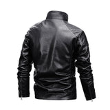 Hand Painted Leather Jackets Winter Men's Biker's Leather Jacket Fleece Leather Jacket Coat