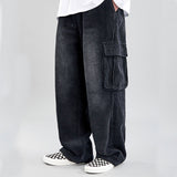Men's Spring and Summer Large Size Retro Sports Trousers Loose Casual Straight Trousers Men's Pants