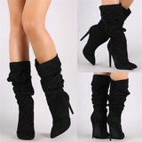 Coachella Cowboy Boots New High-Heel Boots Sexy Stiletto Heel Middle Boots Plus Size 40-43