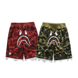 A Ape Print Shorts Trendy Brand Camouflage Teeth Printed Men's Cotton Shorts