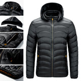 Doudoune Casual Winter Solid Color Coat Men's Clothing Hooded Cotton-Padded Coat
