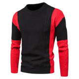 Men Pullover Sweater Autumn Men's Sweater Men's Knitwear Fashion Color Contrast Bottoming Shirt Sweater
