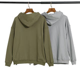 Fog Essentials Zipper Hoodie Gray High Street Casual Men's and Women's Same Zipper Hooded Sweater