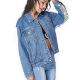 Denim Sparkle Jacket Women's Denim Jacket Sequin Denim Jacket Women's