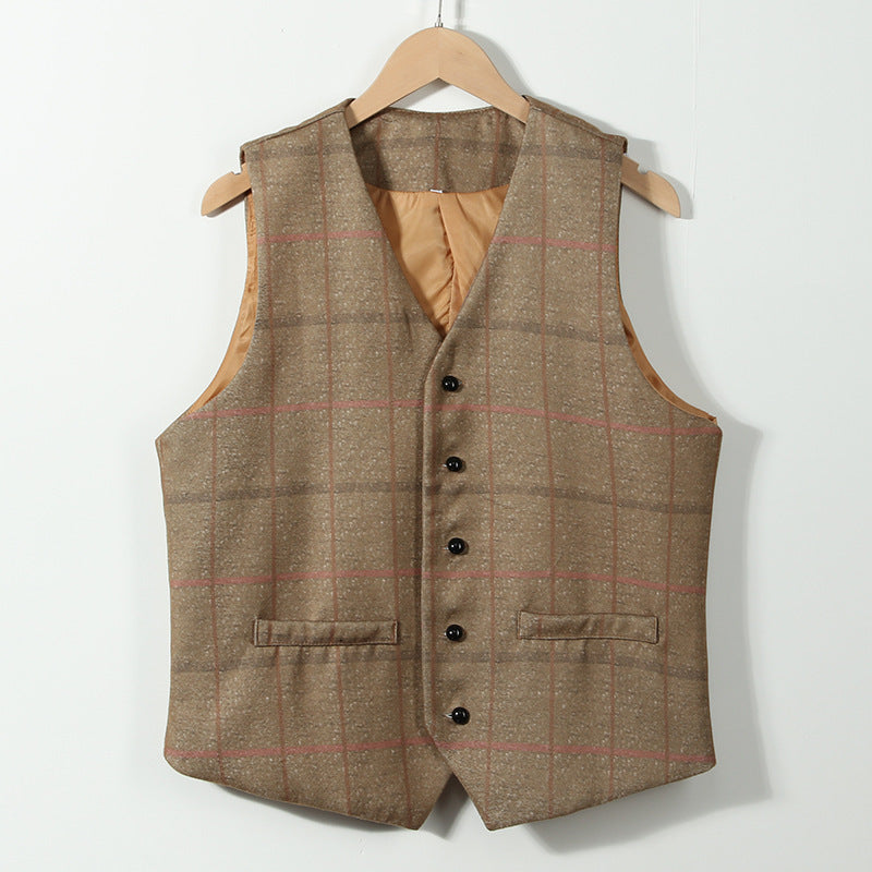 Tuxedo Vests Men Suit Vest Winter Casual V-neck Single Breasted Vest Coat