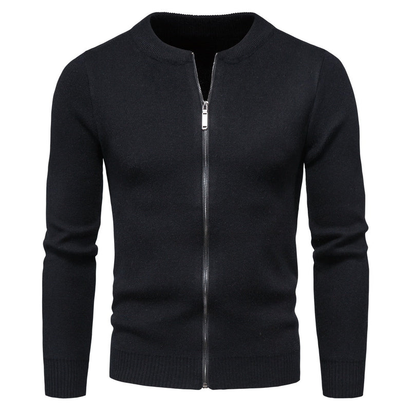 Men Cardigan Sweater Autumn Men's Knitwear Solid Color Cardigan Outerwear Men's Sweater