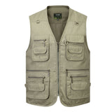 Men Utility Vest Work Zipper Tactical Work Vest Slim Pocket Jacket Spring and Autumn XL Outdoor Multi-Pocket Casual and Comfortable Men's Clothing