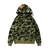 A Ape Print Hoodie Autumn and Winter Women Teenagers Cotton Printed Camouflage Brushed Hoody Hoodie