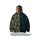 A Ape Print Hoodie Autumn Men's Clothing Stitched Camouflage Long-Sleeve Zipper Hooded Sweater