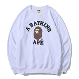 A Ape Print Sweatshirts Autumn and Winter Men's Printed Cotton Terry round Neck Sweater T-shirt