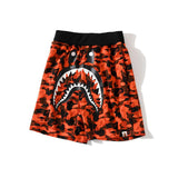 A Ape Print Shorts Trendy Brand Shark Ape Head Camouflage Red Shorts Beach Pants