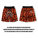 A Ape Print Shorts Trendy Brand Shark Ape Head Camouflage Red Shorts Beach Pants