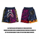 A Ape Print Shorts Stitching Shorts Boys Trend Personal Leisure Shorts Fifth Pants Multicolor Camouflage Color Matching Short Pants