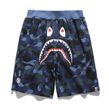 A Ape Print Shorts Trendy Brand Camouflage Teeth Printed Men's Cotton Shorts